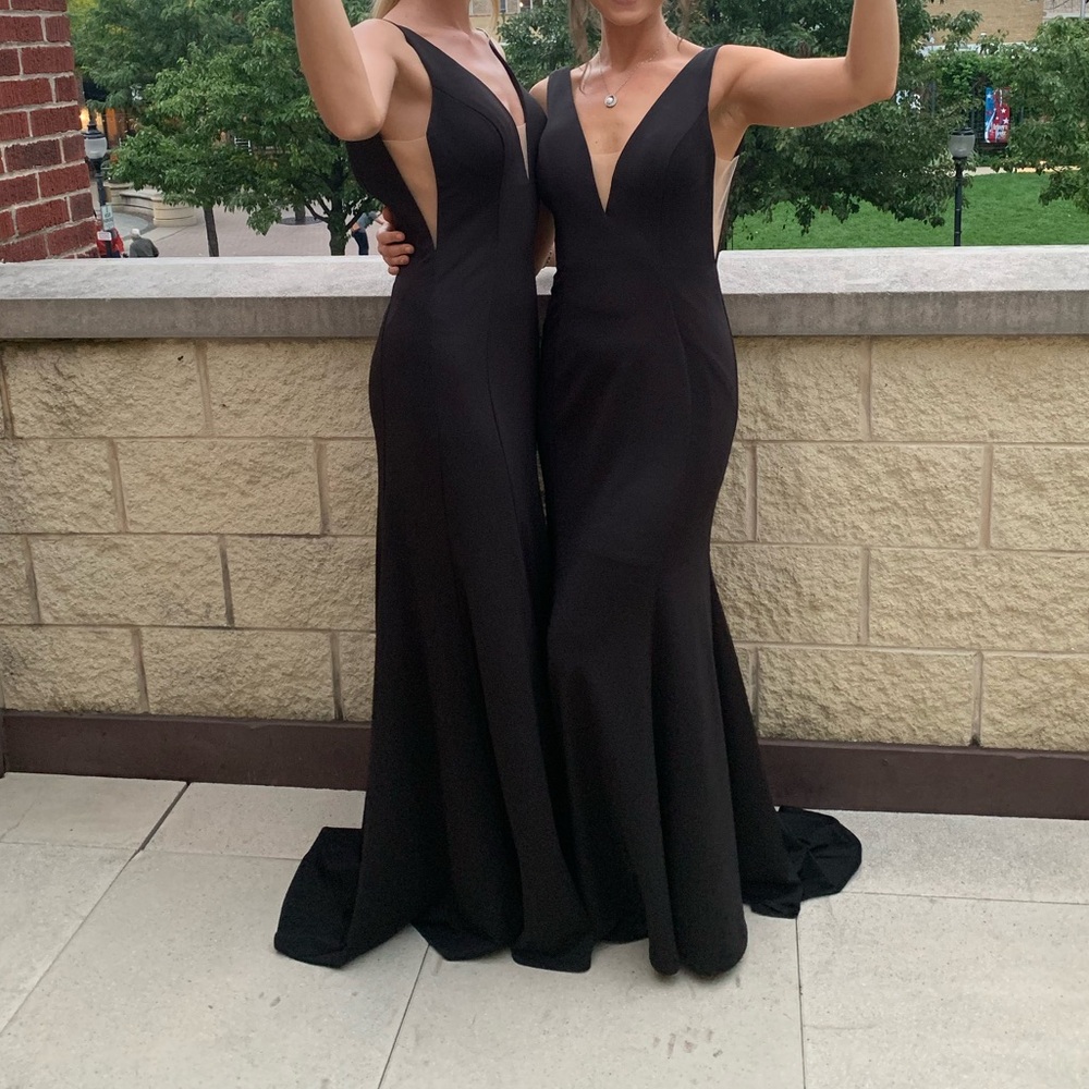 Bridesmaid Elegant Black Evening Gown